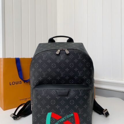 Louis Vuitton Men-s DISCOVERY Black Flower Backpack M43186 Top Quality Size: 30 * 40 * 20cm