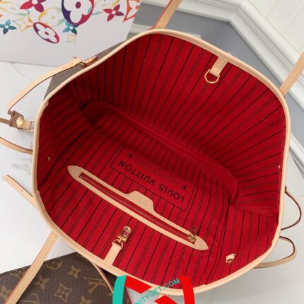 Louis Vuitton NEVERFULL Apricot Medium Shopping Bag M41177. Top Quality Size: 31 * 28 * 14cm