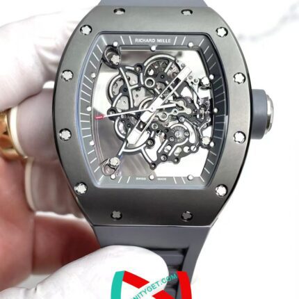 Richard Mille 055 Limited edition gunmetal gray ceramic case vaucher substitute movement/hands/tape